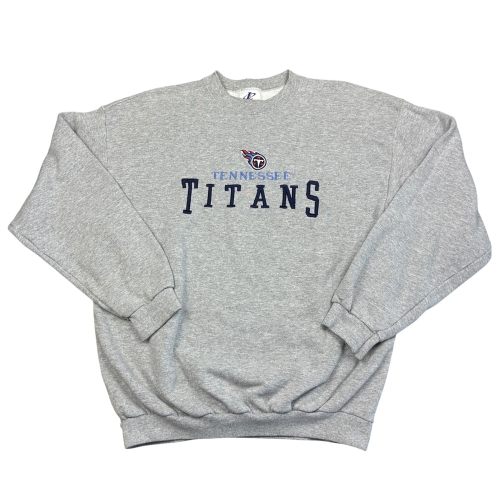 Vintage Tennessee Titans Sweatshirt Logo Athletic Embroidered Gray Crewneck L